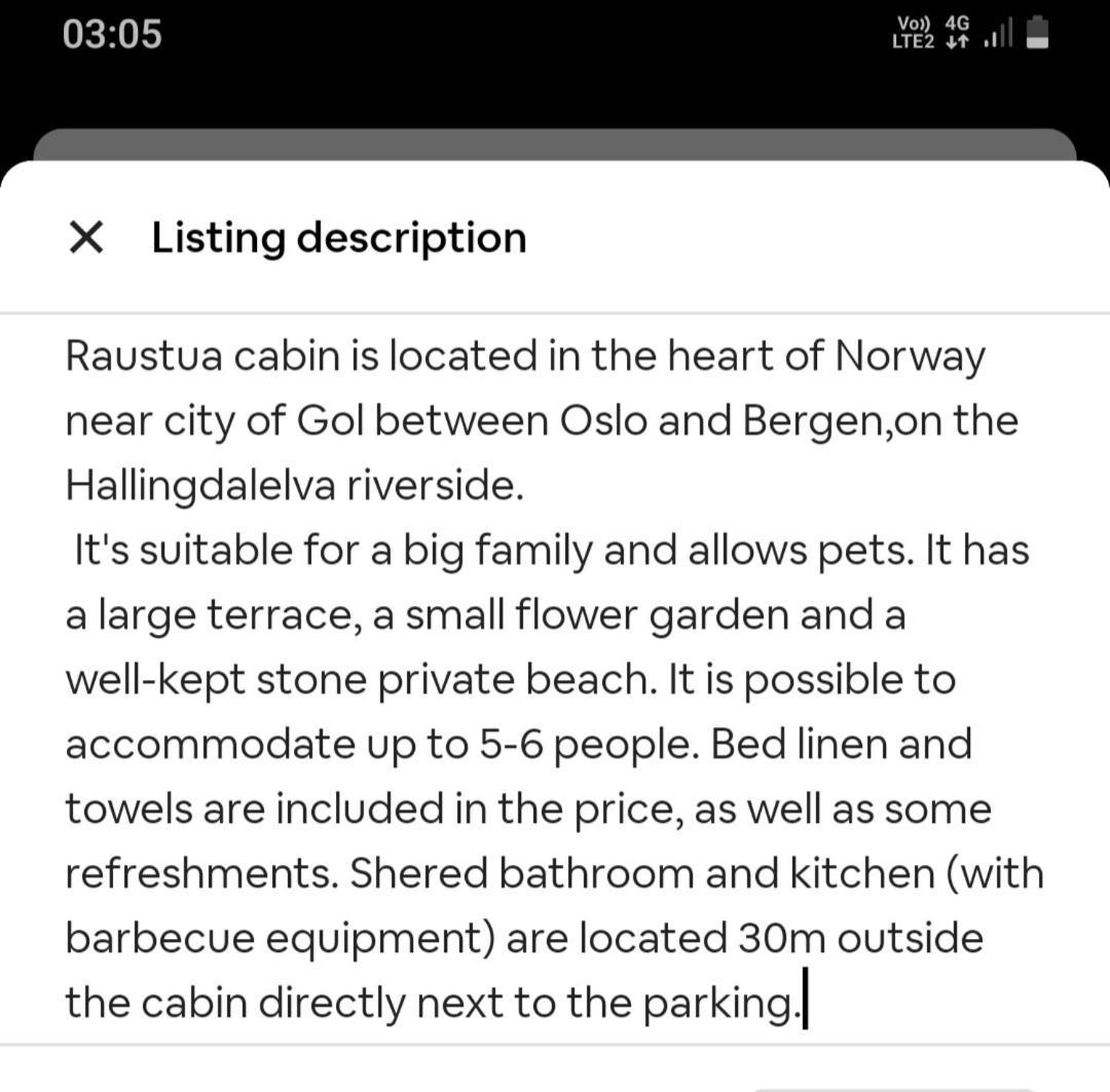 Holiday Raustua Cabin Gol Eksteriør bilde